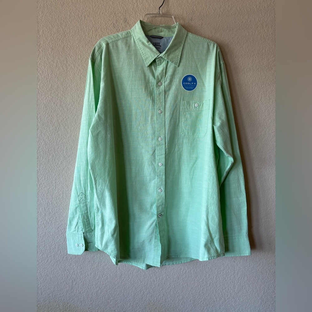 Izod Saltwater Relaxed Classics long-sleeve button-up shirt NWT Size XL‎